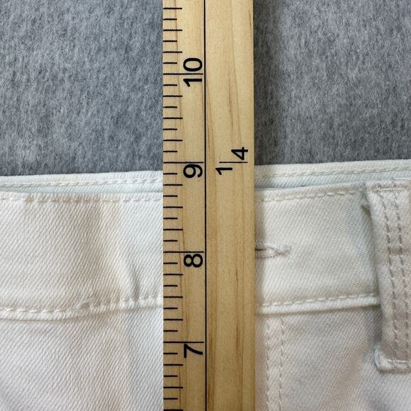 Old Navy Jeans SZ 14 Skinny Capri Mid Rise Callalily White Denim Stretch Button - Picture 8 of 10